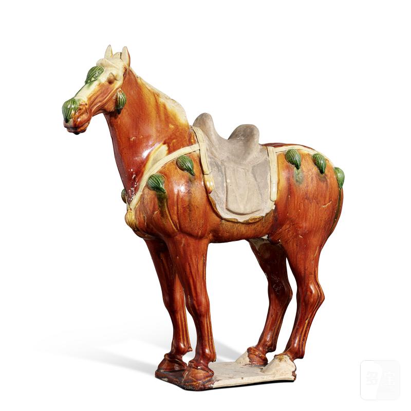 A sancai-glazed pottery horse, Tang dynasty | 唐 三彩馬